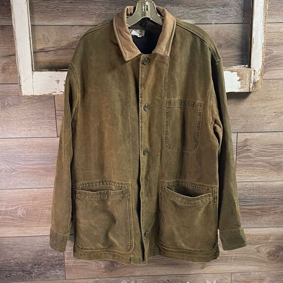 THE TERRITORY AHEAD Men’s Lined Barn Chore Jacket Coat Size Medium Brown READ - Picture 2 of 15